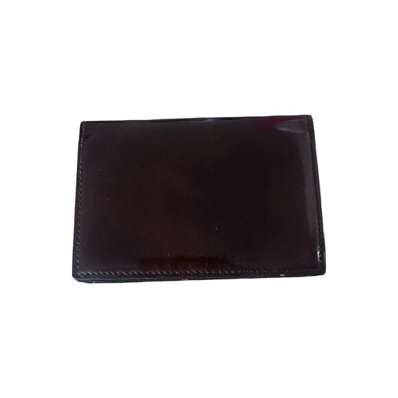 DUNHILL Bi-fold billing Club line brown Mahogany enamel leather Wallet Authentic - Picture 3 of 11